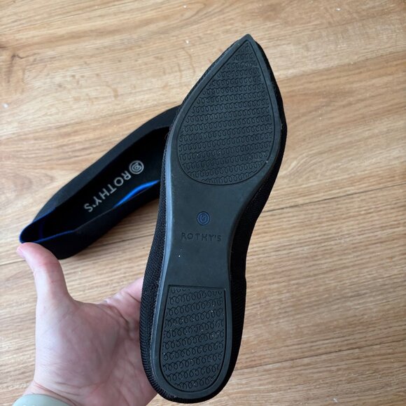 Rothy’s The Point Knit Ballet Flat Shoes Black Women’s Size 9.5 - Picture 5 of 8